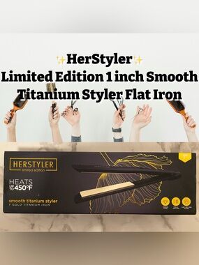 HerStyler - Limited Edition 1” Smooth Titanium Flat Iron - NEW